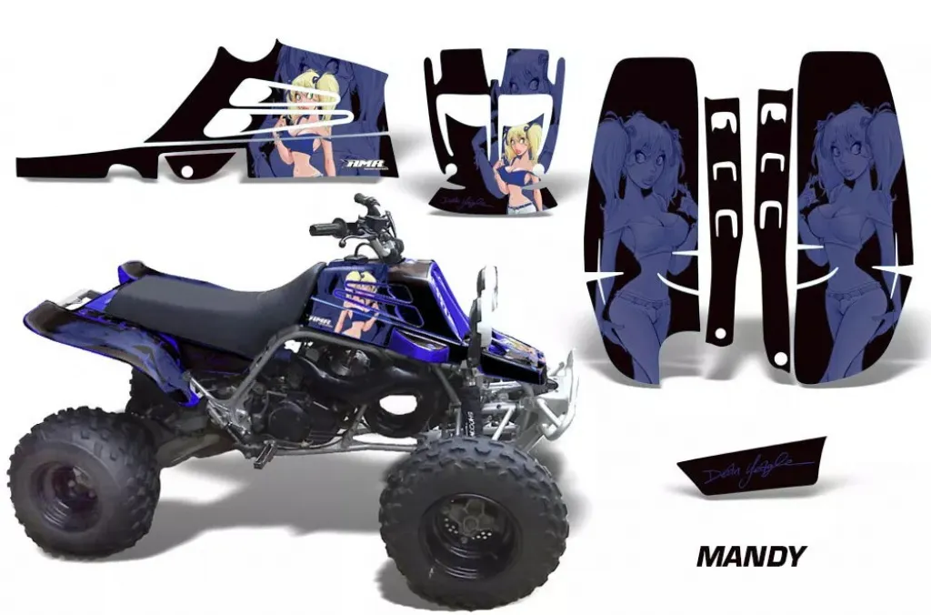 Mandy Background = Black, Design color = Blue for Yamaha Banshee YFZ 350 Full Bore