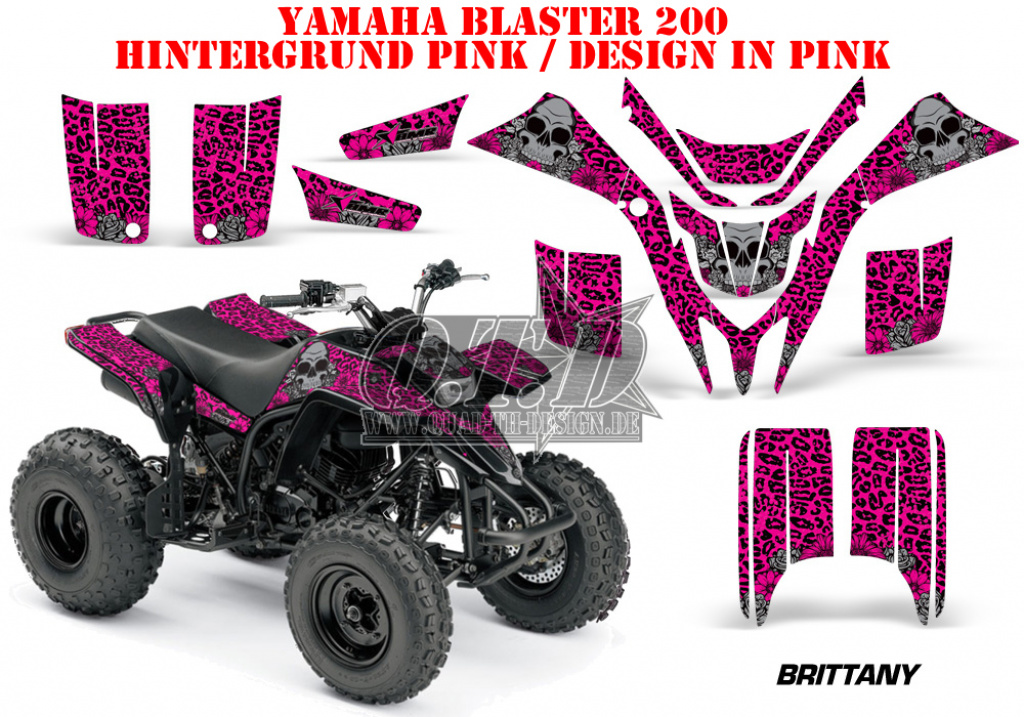 Brittany Background = Pink, Design color = Pink for Yamaha Blaster YFS 200