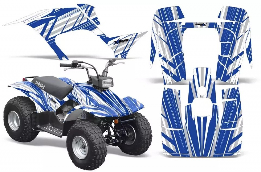 InLine Hintergrund = Weiß, Designfarbe = Blau für Yamaha Breeze 125 1989-2007