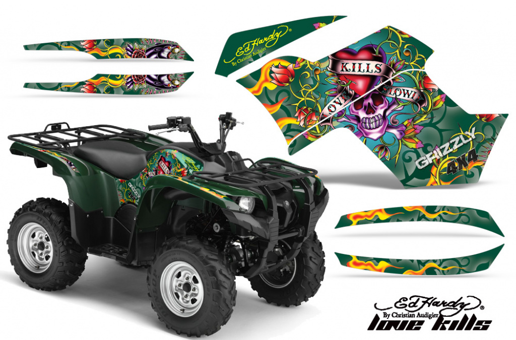 Ed-Hardy - LoveKills Grün für Yamaha Grizzly 700/550 2007-2014
