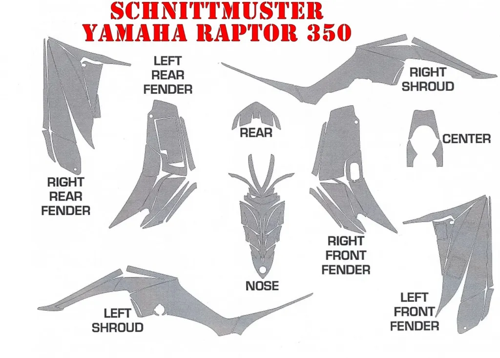 Cutting Pattern for Yamaha Raptor YFM 350
