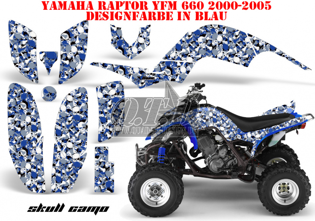 Skull Camo Blue for Yamaha Raptor YFM 660