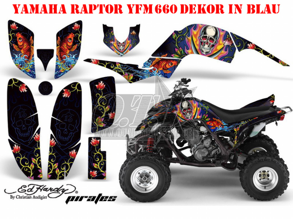 Ed-Hardy - Pirates Blue for Yamaha Raptor YFM 660