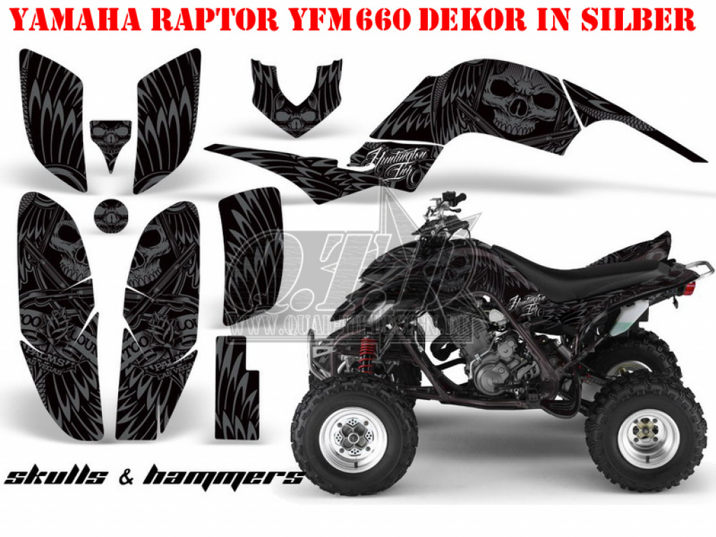 Skulls N Hammers Silver for Yamaha Raptor YFM 660