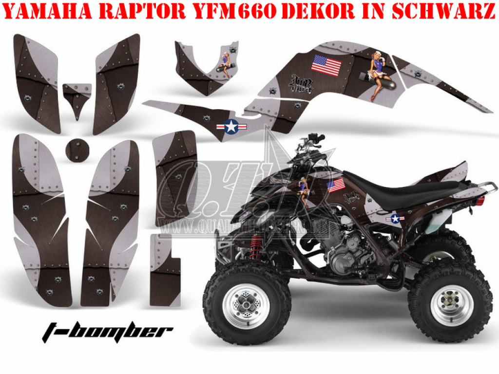 T-Bomber Black for Yamaha Raptor YFM 660