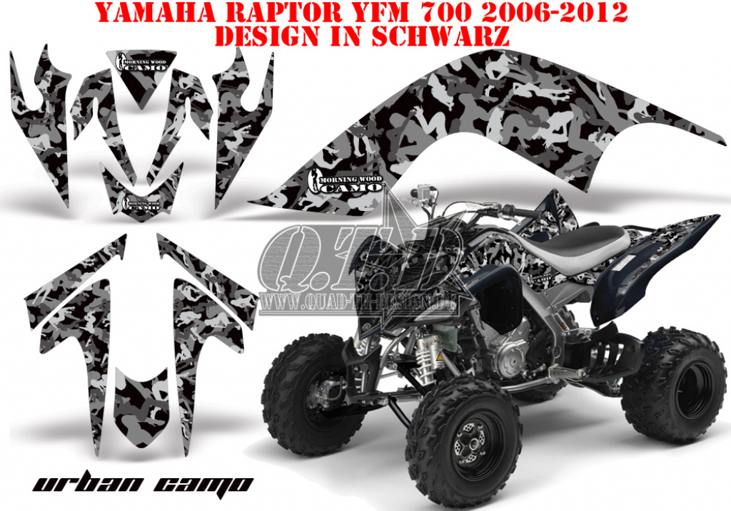Urban Camo Schwarz für Yamaha Raptor YFM 700 2006-2012