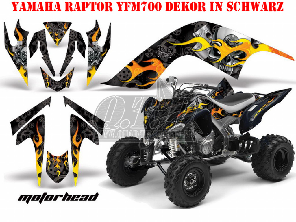 Motorhead Schwarz für Yamaha Raptor YFM 700 2006-2012