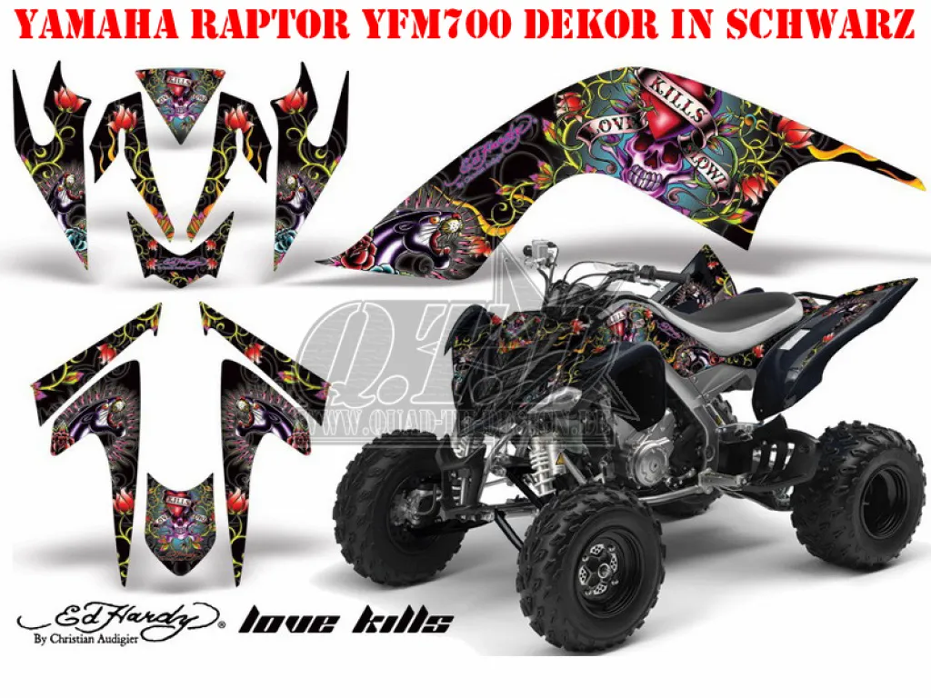 Ed-Hardy - LoveKills Schwarz für Yamaha Raptor YFM 700 2006-2012