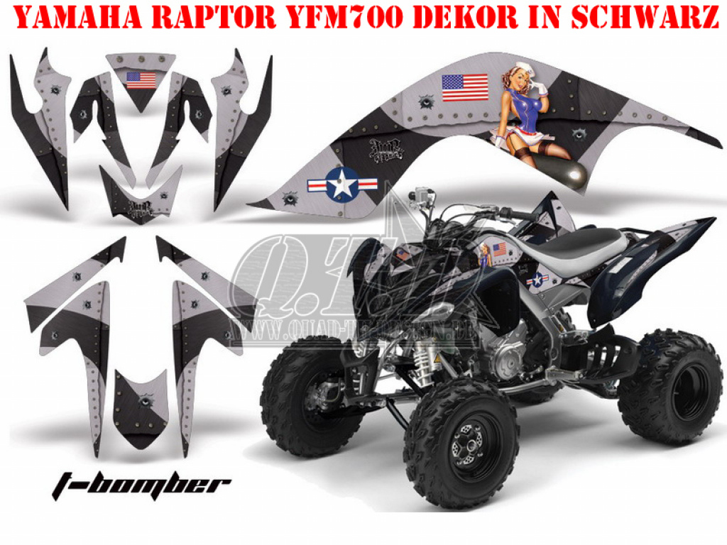 T-Bomber Schwarz für Yamaha Raptor YFM 700 2006-2012