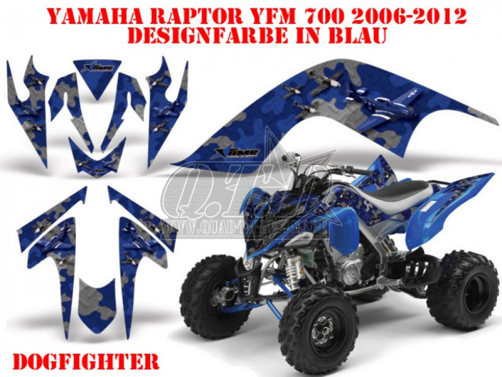 Dog Fighter Blau für Yamaha Raptor YFM 700 2006-2012