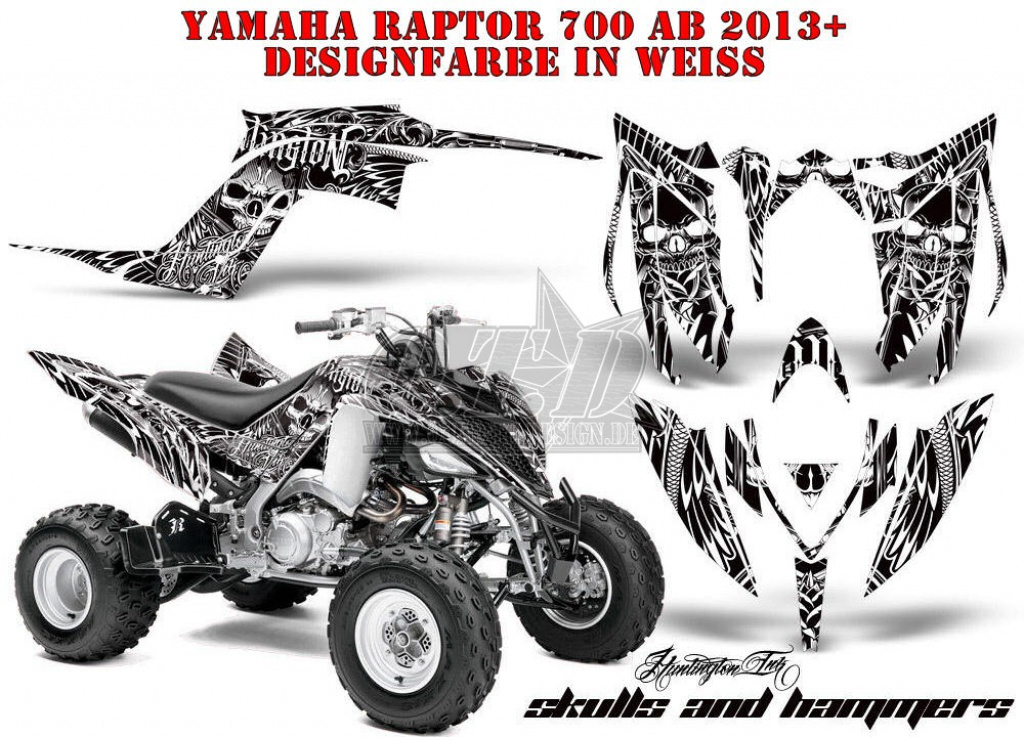 Skulls and Hammers Weiß für Yamaha Raptor YFM 700R 2013+