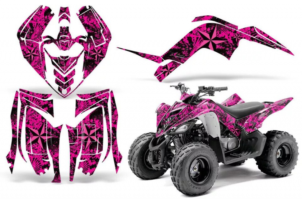 Northstar Hintergrund = Pink, Designfarbe = Pink für Yamaha Raptor 90 2009-2015