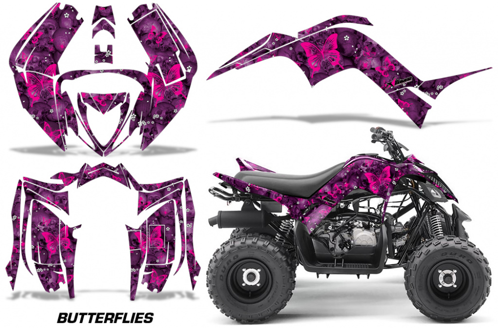 Northstar Hintergrund = Lila, Designfarbe = Pink für Yamaha Raptor 90 2016+