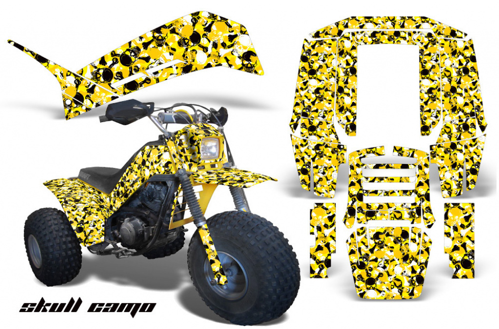 Skull Camo Gelb für Yamaha Shaft DX 225 3 Wheeler 1983-1985