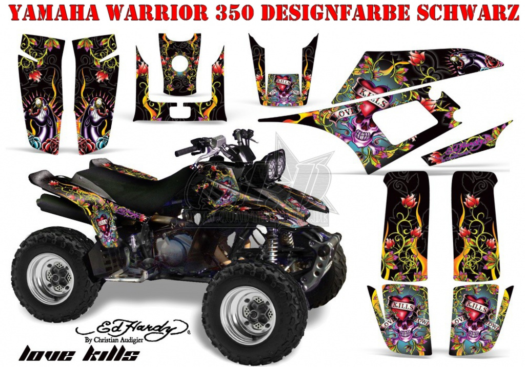 Ed-Hardy - Lovekills Black for Yamaha Warrior YFM 350