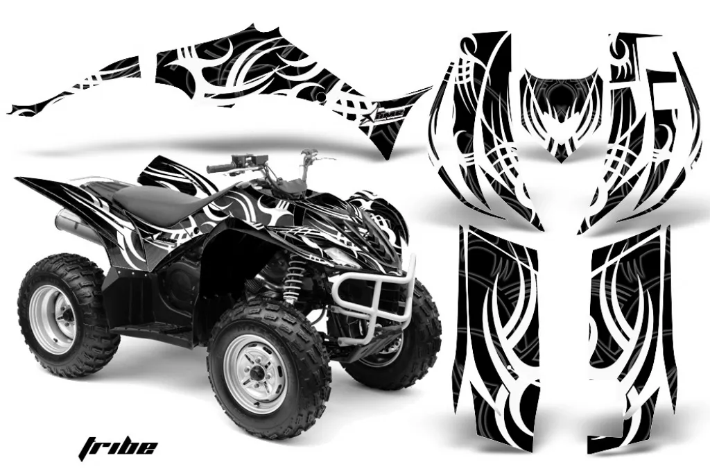 Tribe Hintergrund = Schwarz, Designfarbe = Weiß für Yamaha Wolverine 2006-2012