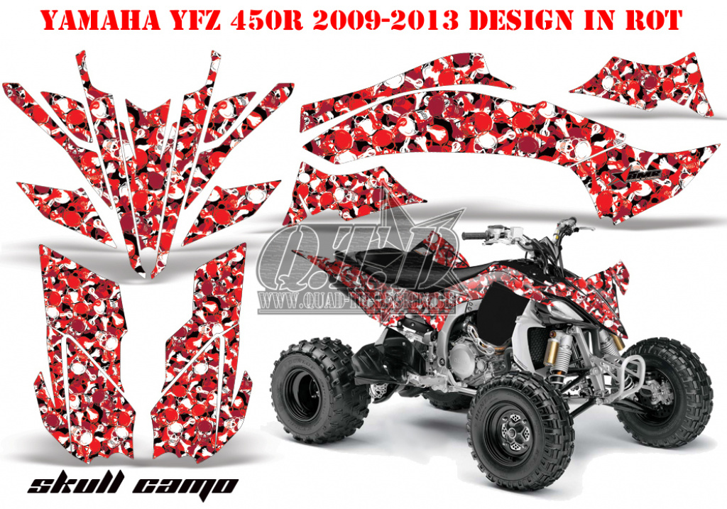 Skull Camo Rot für Yamaha YFZ 450R/SE 2009-2013