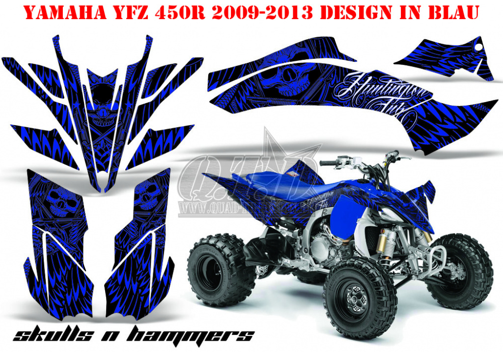 Skulls N Hammers Blau für Yamaha YFZ 450R/SE 2009-2013