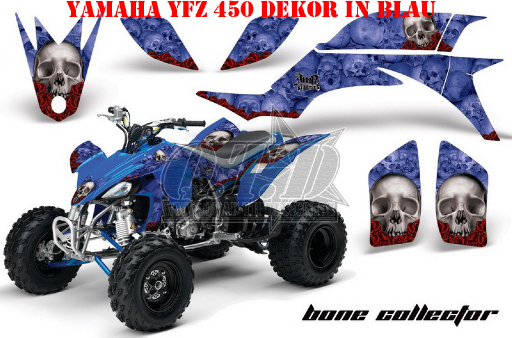 Bone Collector Blau für Yamaha YFZ 450 2004-2008 & 2012-2014