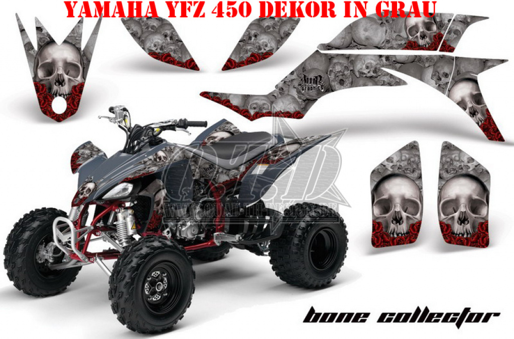 Bone Collector Silber für Yamaha YFZ 450 2004-2008 & 2012-2014