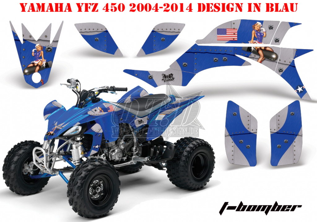 T-Bomber Blau für Yamaha YFZ 450 2004-2008 & 2012-2014
