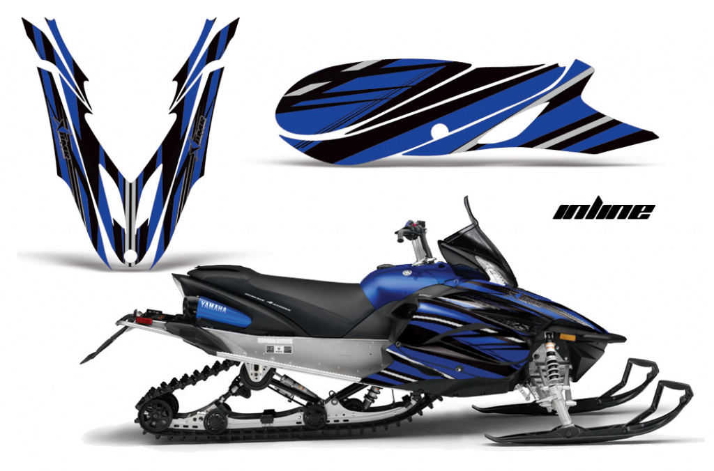 Inline Background = Black, Design color = Blue for Yamaha Apex 2011-2018