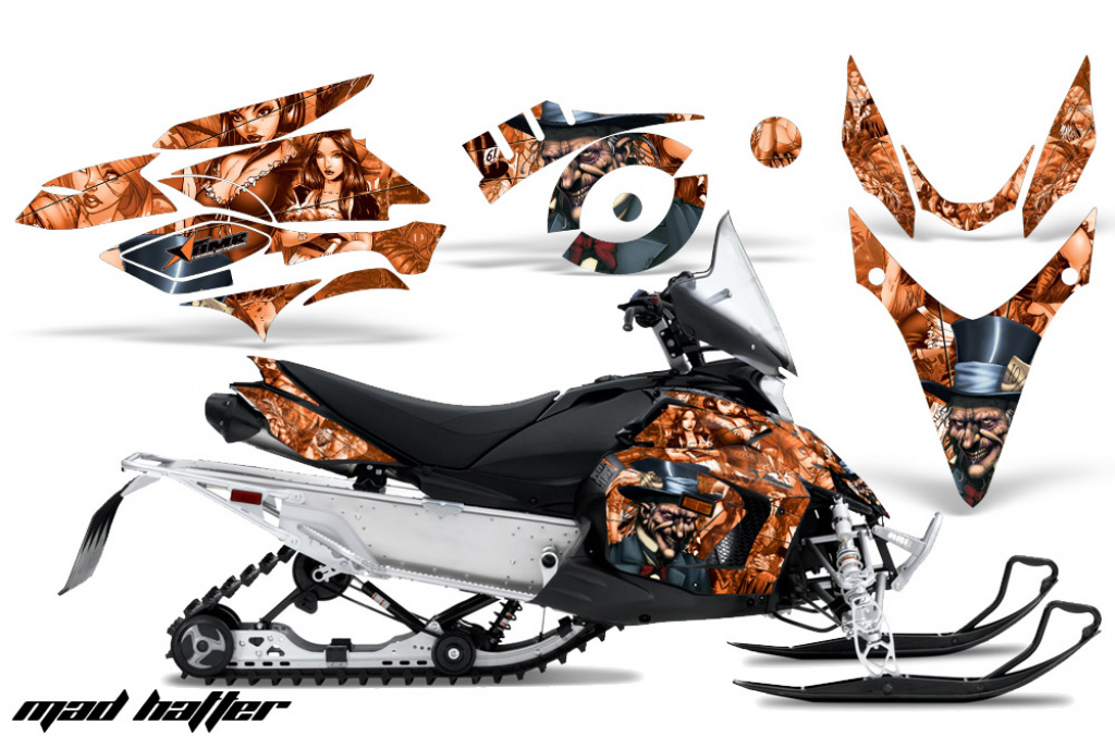 Mad-Hatter Background = Orange, Design color = Orange for Yamaha Phazer RTX,GT 2007-2016