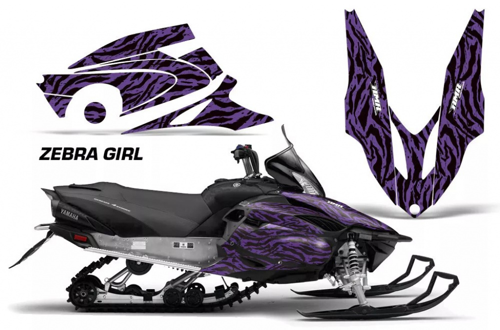 Zebra Girl Hintergrund = Lila, Designfarbe = Schwarz für Yamaha Vector RS 2012-2016