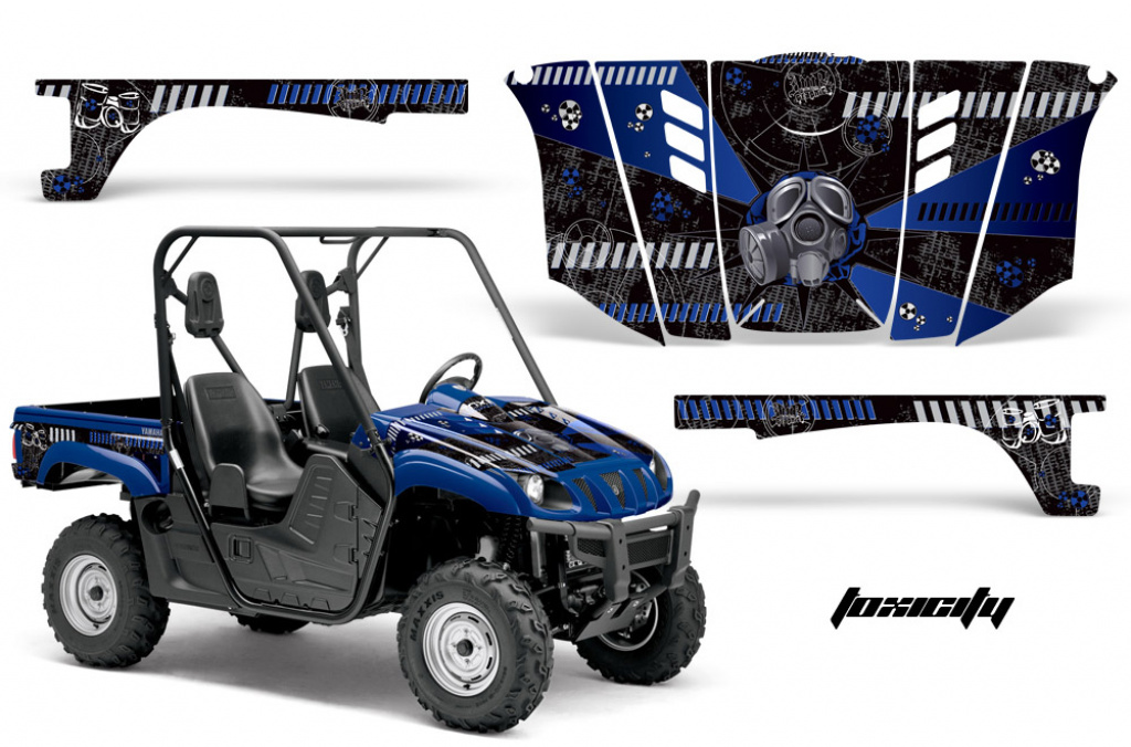Toxicity Background = Black, Design color = Blue for Yamaha Rhino 700/660/450