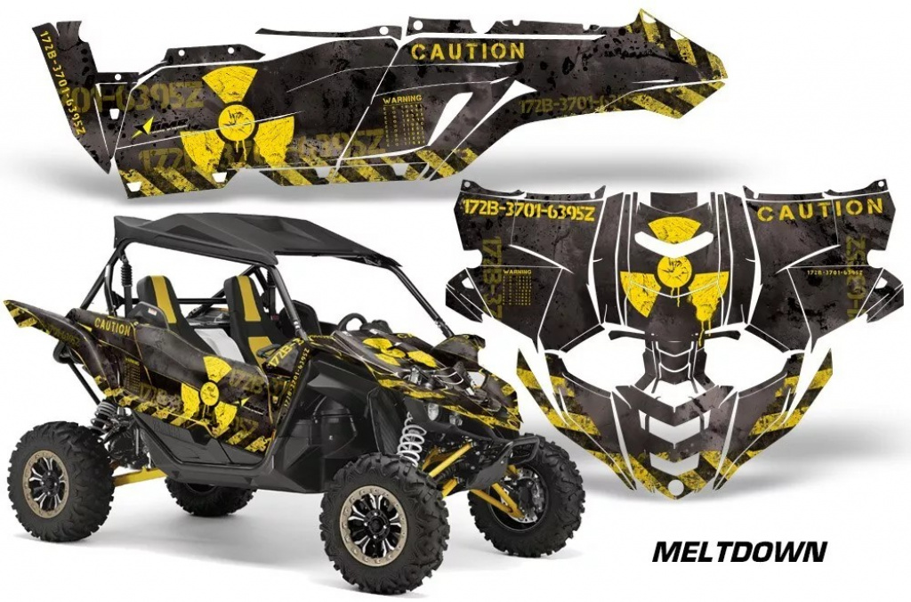 Meltdown Background = Black, Design color = Yellow for Yamaha YXZ 1000R