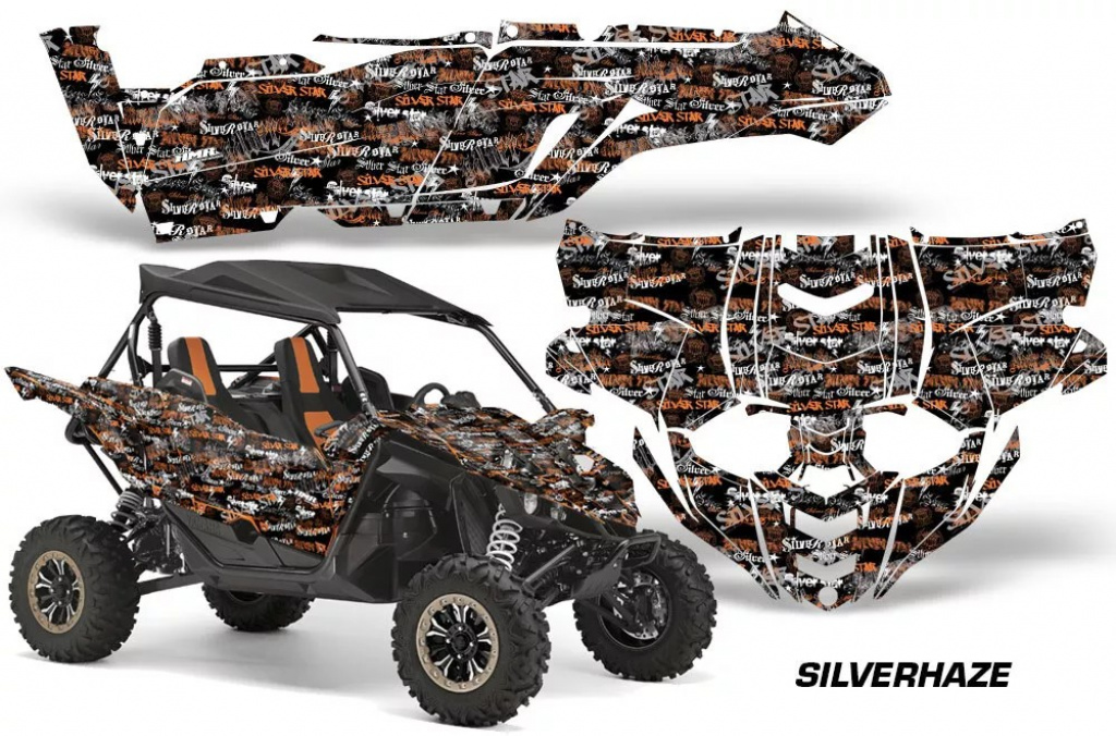 SilverStar - Silverhaze Background = Black, Design color = Orange for Yamaha YXZ 1000R