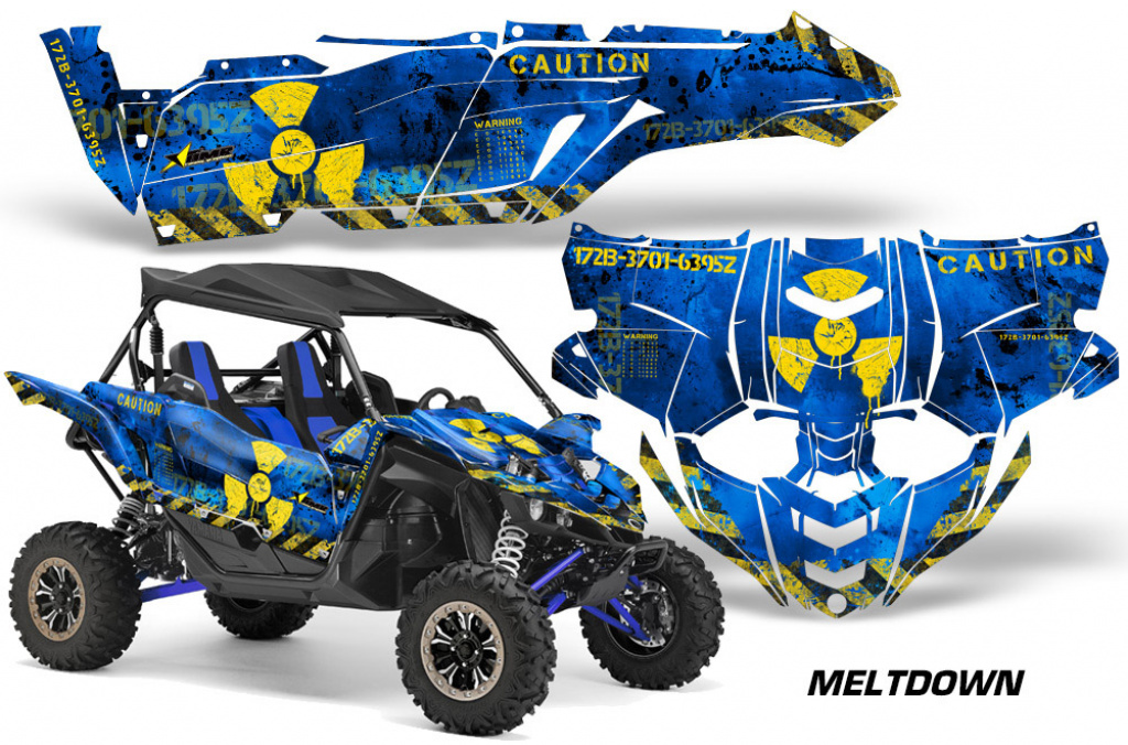 Meltdown Background = Blue, Design color = Yellow for Yamaha YXZ 1000R