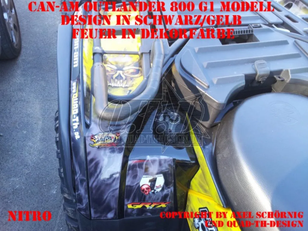 Nitro Schwarz-Gelb, Feuerfarbe = Dekorfarbe für CAN-AM Outlander G1 2007-2011