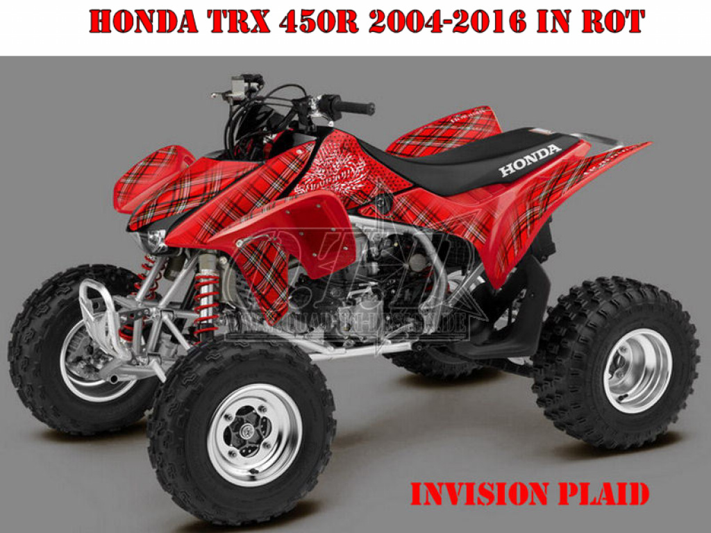 Invision Plaid Red for Honda TRX 450R 2004-2016