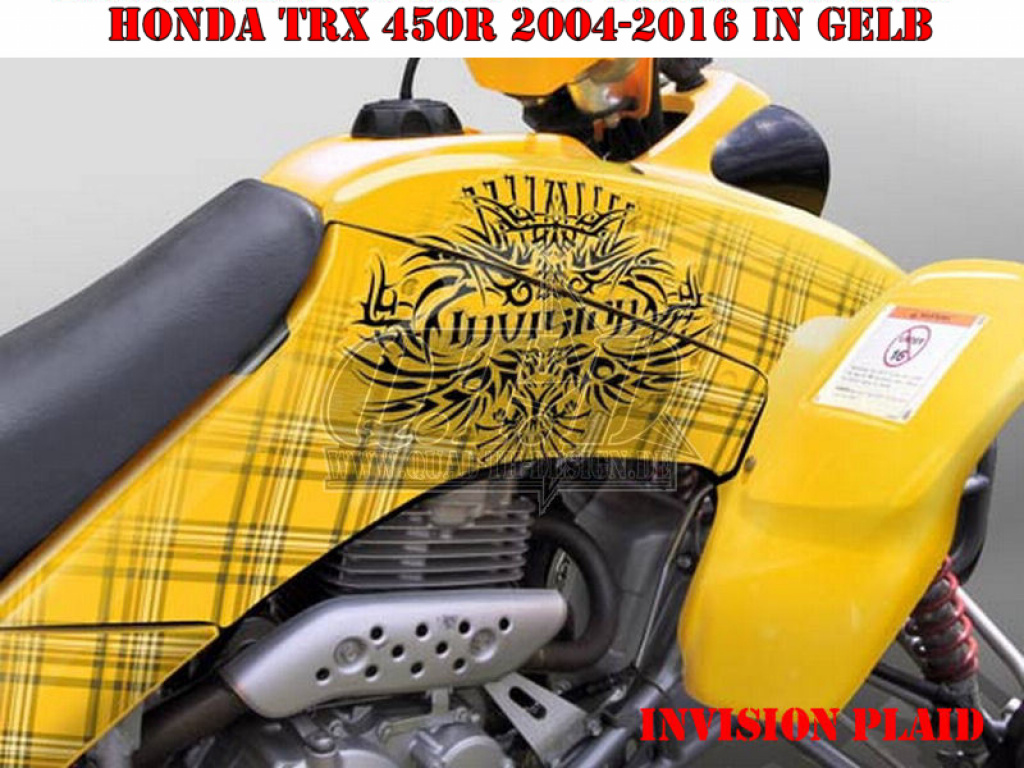 Invision Plaid Yellow for Honda TRX 450R 2004-2016