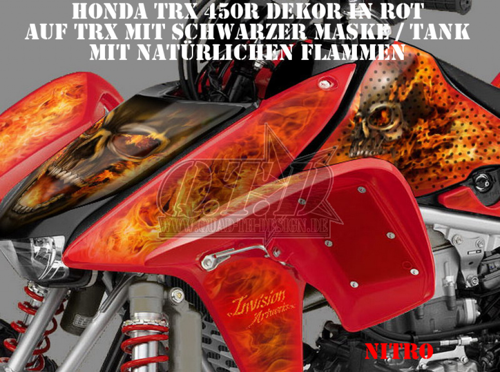 Nitro Red, Fire Color = Natural for Honda TRX 450R 2004-2016