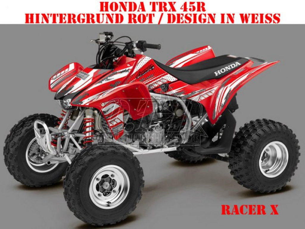 Racer-X Background = Red, Design color = White for Honda TRX 450R 2004-2016