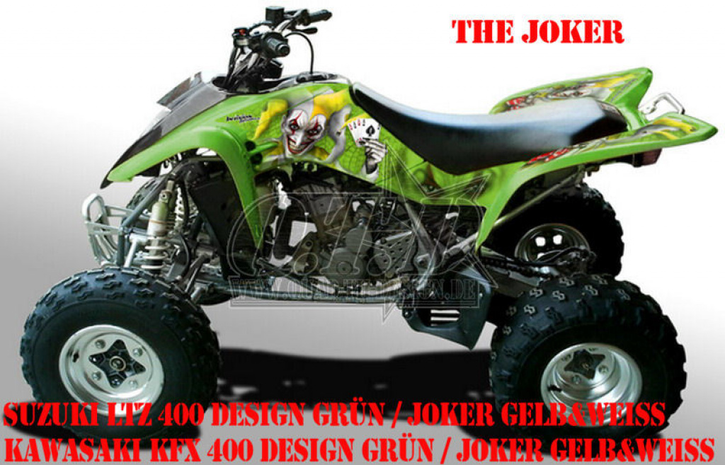 Joker Hintergrund Grün, Jokerfarbe Gelb-Weiß für Suzuki LTZ 400 2003-2008