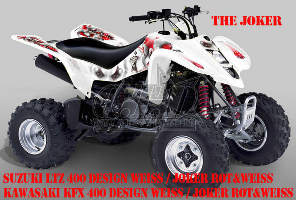 Joker Hintergrund Weiß, Jokerfarbe Rot-Weiß für Suzuki LTZ 400 2003-2008