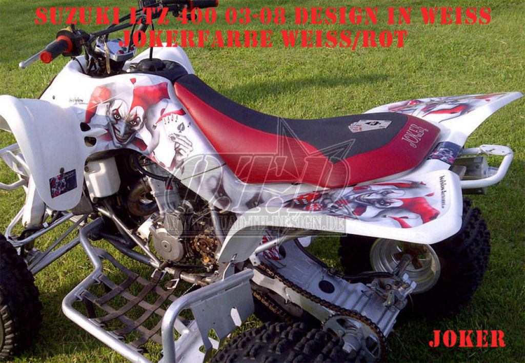Joker Hintergrund Weiß, Jokerfarbe Rot-Weiß für Suzuki LTZ 400 2003-2008
