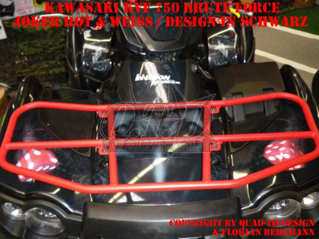 Joker Background Black, Joker color Rot-White for Kawasaki Brute Force KVF 750i 2004-2011