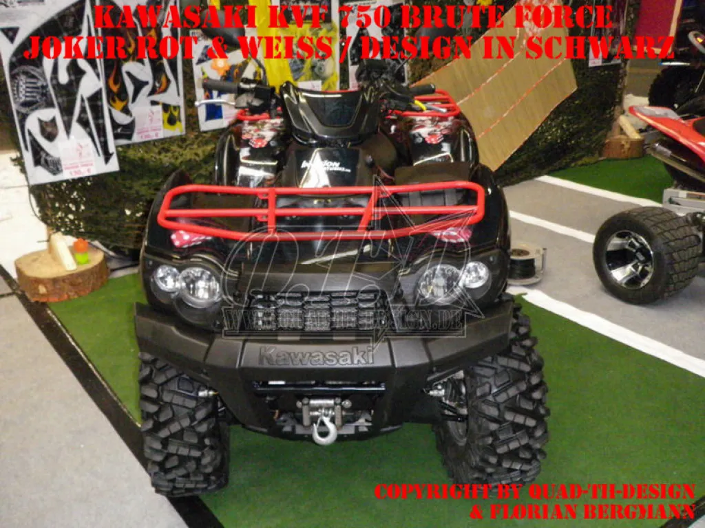 Joker Background Black, Joker color Rot-White for Kawasaki Brute Force KVF 750i 2004-2011