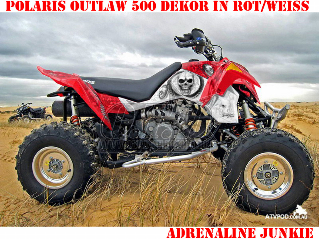 Adrenaline Junkie Red-White for Polaris Outlaw 450/500/525 2006-2008