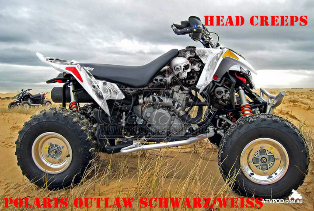 Head Creeps Black-White for Polaris Outlaw 450/500/525 2006-2008