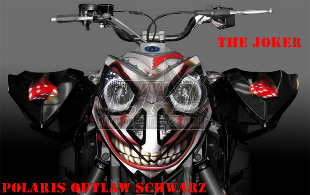 Joker Background Black, Joker color Red-White for Polaris Outlaw 450/500/525 2006-2008