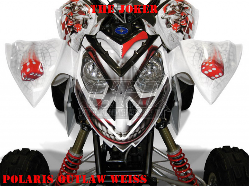 Joker Background White, Joker color Red-White for Polaris Outlaw 450/500/525 2006-2008