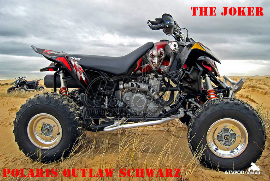 Joker Background Black, Joker color Red-White for Polaris Outlaw 450/500/525 2006-2008