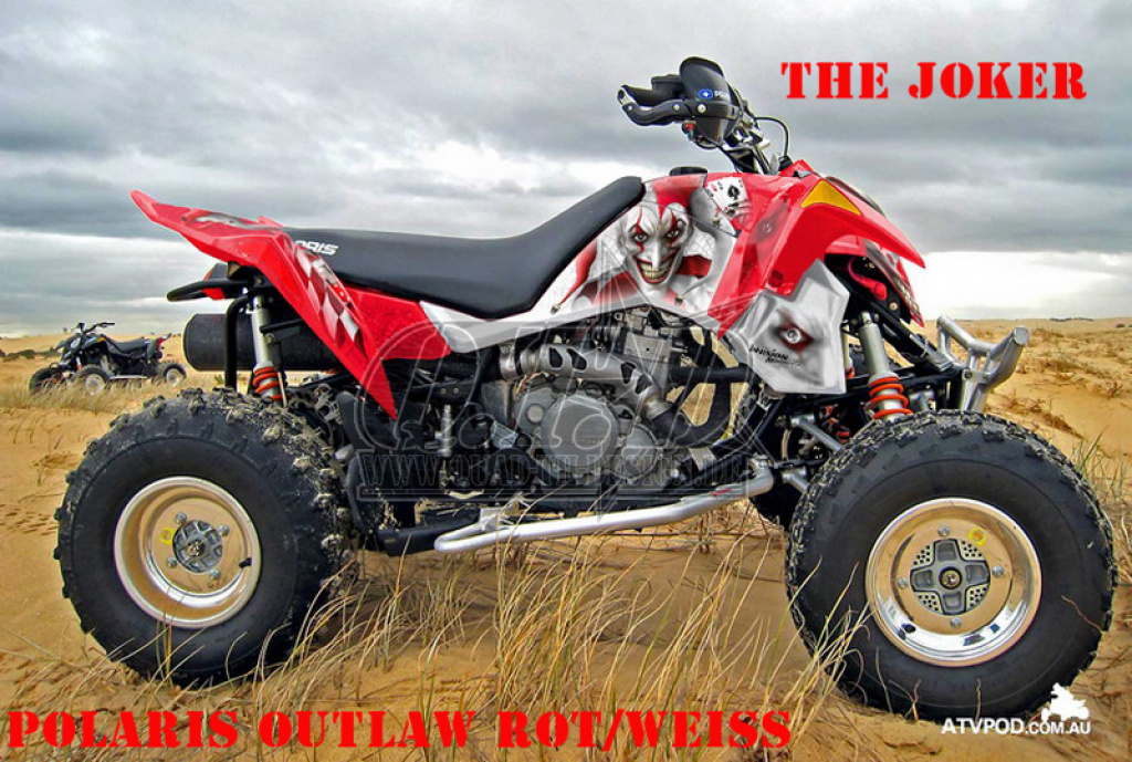 Joker Background Red-White, Joker color Red-White for Polaris Outlaw 450/500/525 2006-2008