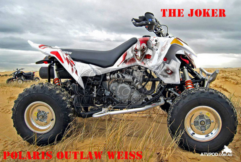Joker Background White, Joker color Red-White for Polaris Outlaw 450/500/525 2006-2008