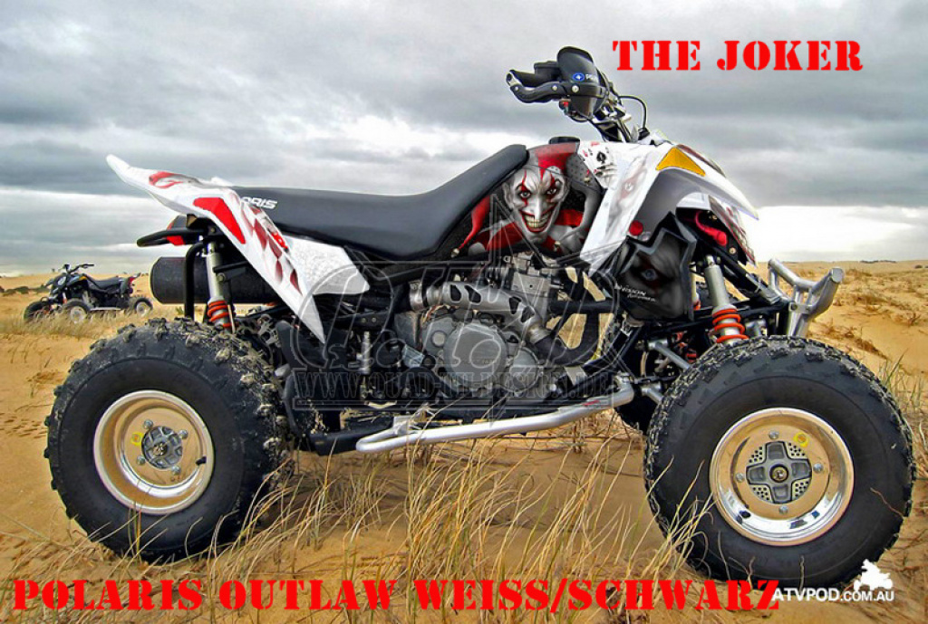 Joker Background Black-White, Joker color Red-White for Polaris Outlaw 450/500/525 2006-2008